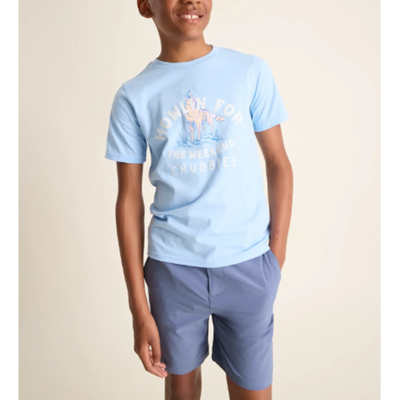 NEW CHUBBIES Boys Soft Blue The Howlin' For The Weekend Pullover T-Shirt XL - Picture 2 of 6